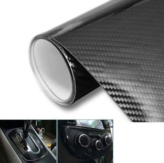 Glossy Black 5D Carbon Fibre Car Wrap